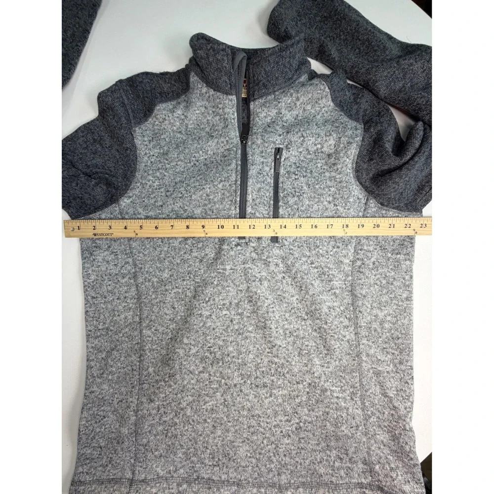 Woolrich Mens 1/4 Zip Sweater Fleece Pullover Gray Heather HMQ0038S L